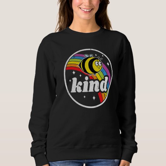 Sweatshirt Bee Kind Gay pride Rainbow Drapeau Lesbienne Égali (Devant)