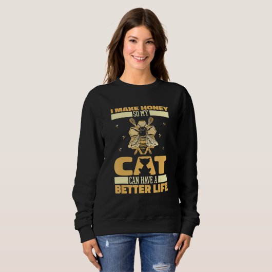 Sweatshirt Beekeeper Cat Bee Honey  Honeycomb Beekeeping (Devant entier)
