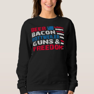 Sweatshirt Beer Bacon Rottweiler Guns & amp Liberté De Juille