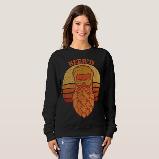 Sweatshirt Beer d Hops Beer Garden Retro Sunset (Devant entier)
