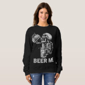 Sweatshirt Beer Me Skeleton Scary Boire Éffrayant Hommes Part (Devant entier)