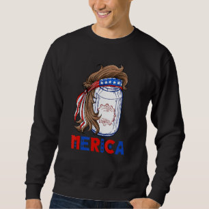 Sweatshirt Beer Mullet Merica Chemises Hommes 4 juillet Améri
