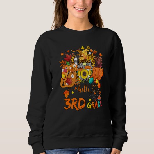 Sweatshirt Beginning Of Autumn Fall Teacher Sunflower Hello 3 (Devant)