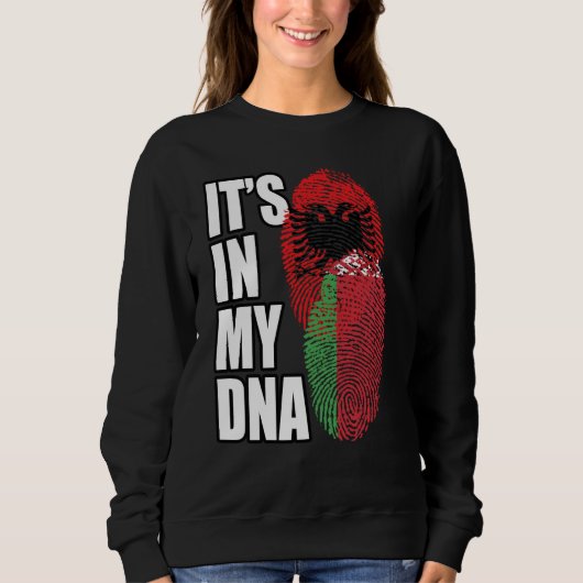 Sweatshirt Belarusian And Albanian Mix DNA Flag Heritage (Devant)