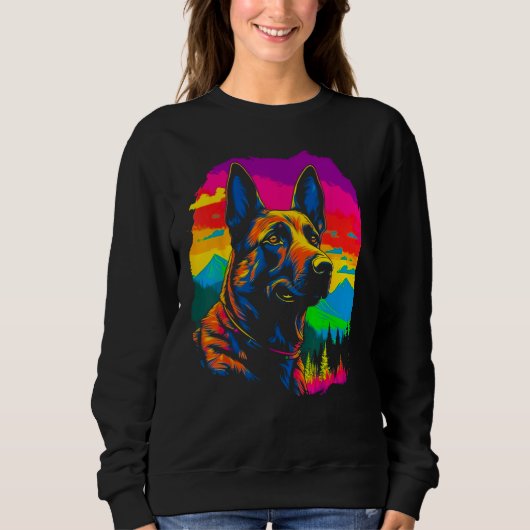 Sweatshirt Belgian Malinois Dog Forest (Devant)