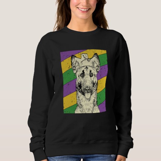 Sweatshirt Belgian Malinois Jester Mardi Gras Dog Mom or Dad (Devant)