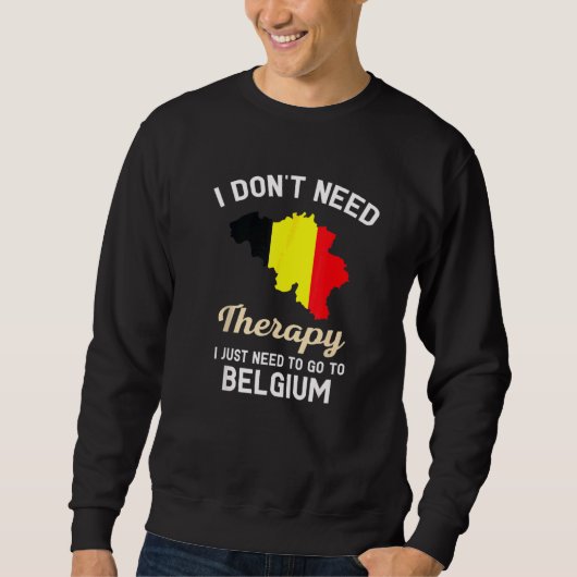 Sweatshirt Belgique Carte du Drapeau Belge Voyage Vocation (Devant)