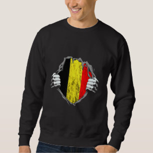 Sweatshirt Belgique Chest Belge Drapeau Belgique Fierté