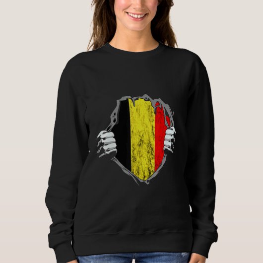 Sweatshirt Belgique Chest Belge Drapeau Belgique Fierté (Devant)