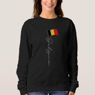 Sweatshirt Belgique Signature Drapeau Pole Elégant Drapeau Be