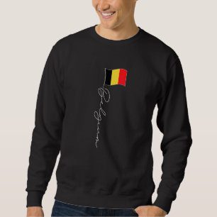 Sweatshirt Belgique Signature Drapeau Pole Elégant Drapeau Be