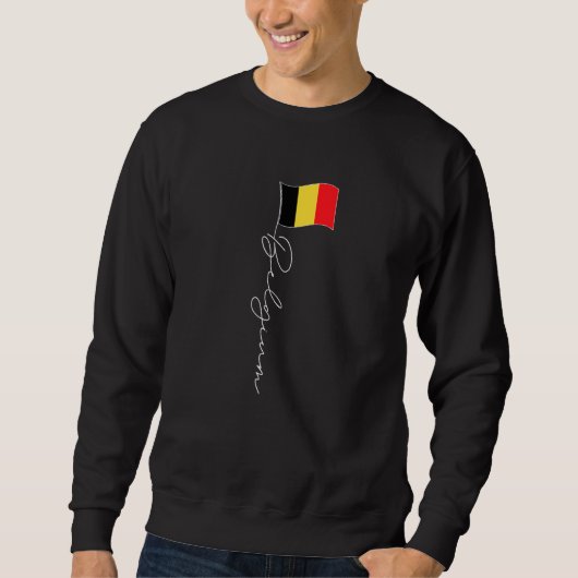 Sweatshirt Belgique Signature Drapeau Pole Elégant Drapeau Be (Devant)