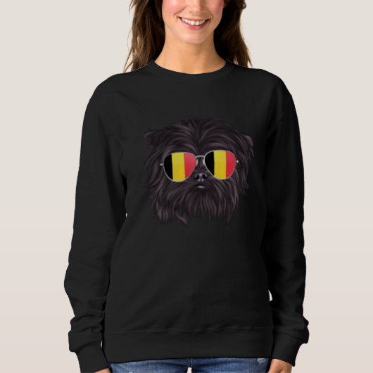Sweatshirt Belgium Flag Affenpinscher Dog Belgium Pocket (Devant)