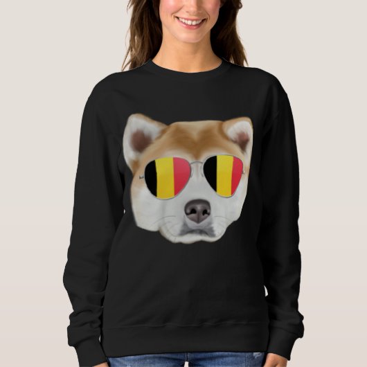 Sweatshirt Belgium Flag Akita Dog Belgium Pocket (Devant)