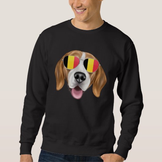 Sweatshirt Belgium Flag Harrier Dog Belgium Pocket (Devant)