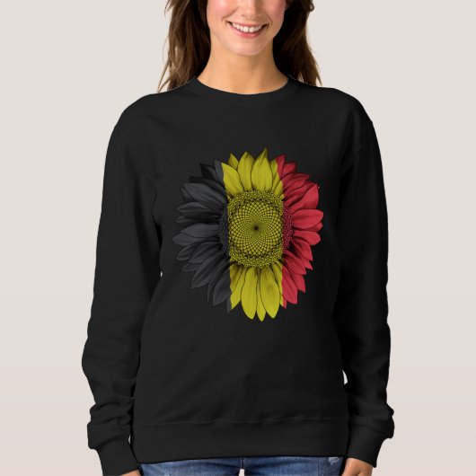 Sweatshirt Belgium Flag Sunflower Belgian Roots Proud Patriot (Devant)