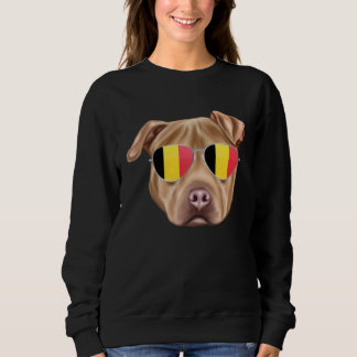 Sweatshirt Belgium Flag Usa Staffordshire Terrier Dog Belgium