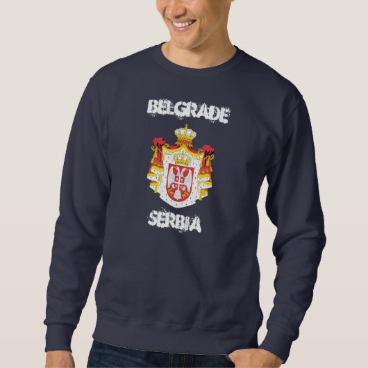 Sweatshirt Belgrade, Serbie avec armoiries (Devant)