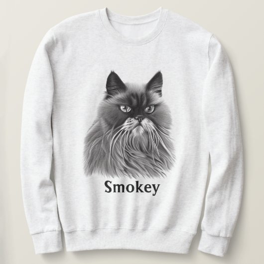 Sweatshirt Belle chatte persane avec nom facultatif (Design devant)