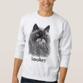 Sweatshirt Belle chatte persane avec nom facultatif (Devant)