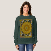 Sweatshirt Belle Dorée Fleur Soleil Design Lumineux (Devant entier)