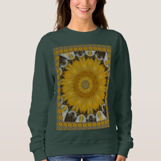 Sweatshirt Belle Dorée Fleur Soleil Design Lumineux (Devant)