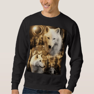 Sweatshirt Belles loups Lune d'hiver Nature
