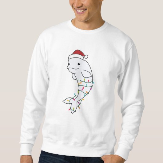 Sweatshirt Béluga Baleine Joyeux Noël Animaux d'hiver Baleine (Devant)