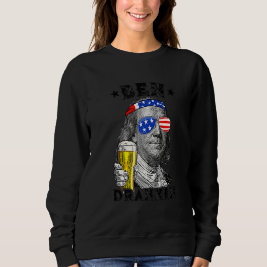 Sweatshirt Ben Drankin 4 juillet Benjamin Franklin Boisson B (Devant)