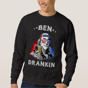 Sweatshirt Ben Drankin 4 juillet États-Unis Drapeau Pour Homm