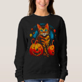 Sweatshirt Bengal Cat Halloween (Devant)