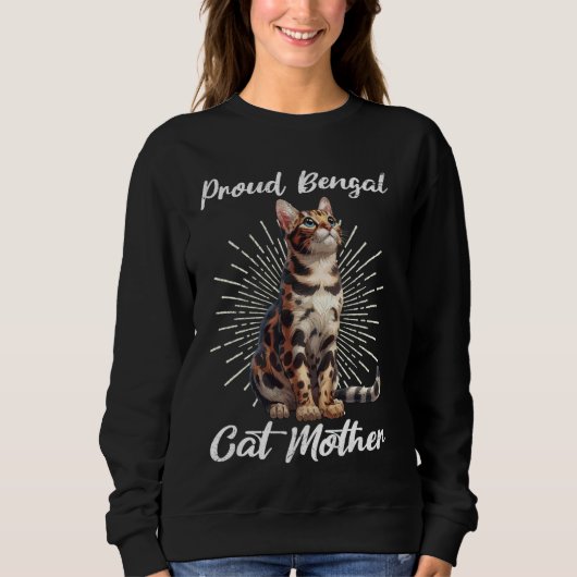 Sweatshirt Bengale Chats FIER BENGAL CAT MOM Bengale Chat mam (Devant)