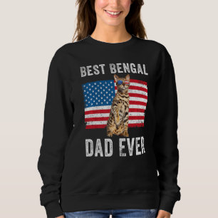 Sweatshirt Bengale Papa américain Drapeau Bengale Chat Propri