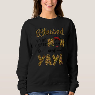 Sweatshirt Béni D'Être Appelé Maman Et Yaya Leopard Mère D