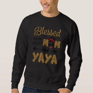 Sweatshirt Béni D'Être Appelé Maman Et Yaya Leopard Mère D