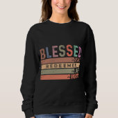 Sweatshirt Béni, Miséricorde, Racheté, Aimé et Culte (Devant)