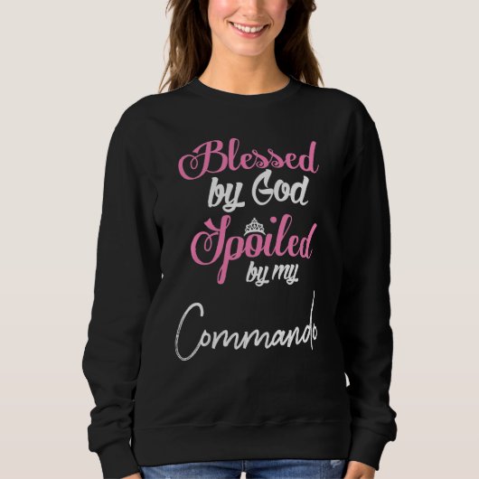 Sweatshirt Béni Par Dieu Mal Porté Par Mon Commando Design (Devant)