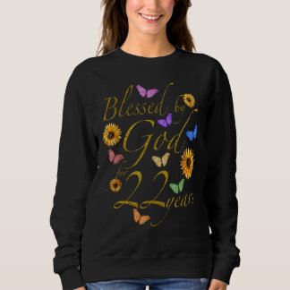 Sweatshirt Béni Par Dieu Pour 22 Ans Papillon Tournesol 22n