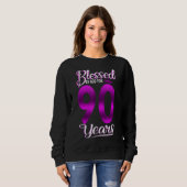 Sweatshirt Béni Par Dieu Pour 90 Ans 90e Anniversaire Cro (Devant entier)