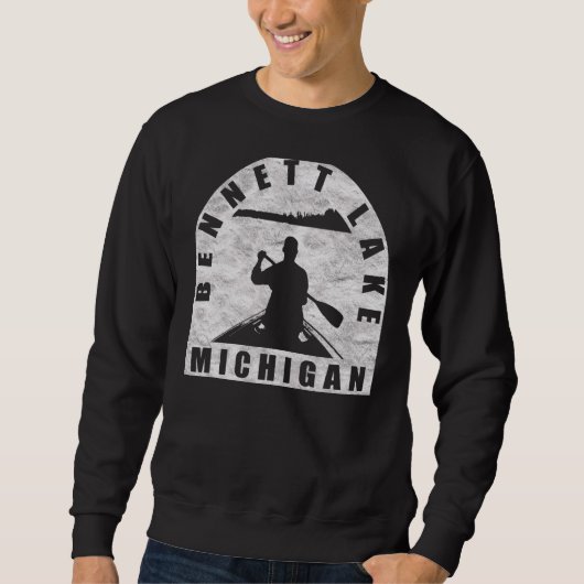Sweatshirt Bennett Lake Canoeing Michigan (Devant)