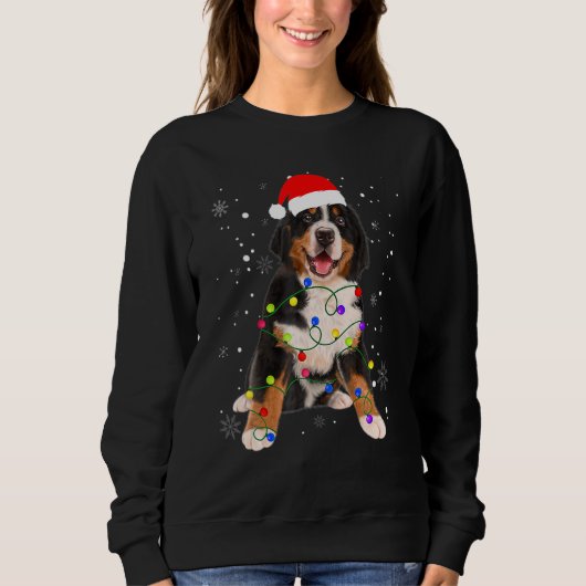 Sweatshirt Berese Mountain Dog Lights Christmas Matching Fam (Devant)