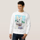 Sweatshirt Berger allemand blanc (Devant entier)
