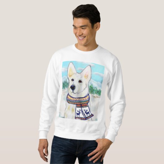 Sweatshirt Berger allemand blanc (Devant entier)