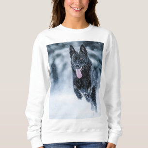 Sweatshirt Berger allemand noir dans la couverture de duvet d