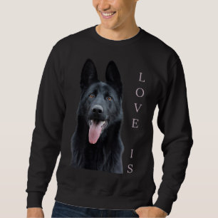 Sweatshirt Berger allemand noir Shepard Chien Maman Papa Aime