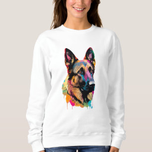 Sweatshirt Berger Allemand vibrant et coloré