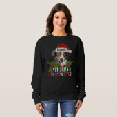 Sweatshirt Berger australien Personnalisé Joyeux Noël (Devant entier)