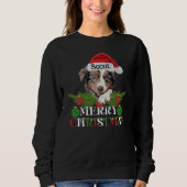 Sweatshirt Berger australien Personnalisé Joyeux Noël (Devant)