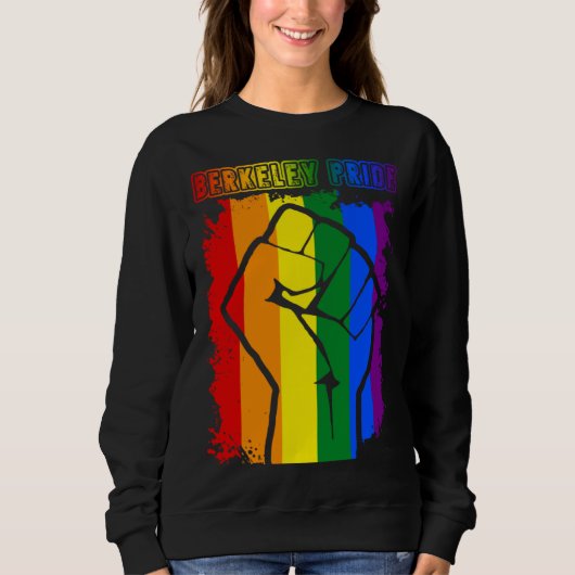 Sweatshirt Berkeley LGBT Pride Month LGBTQ Rainbow Flag Gay L (Devant)