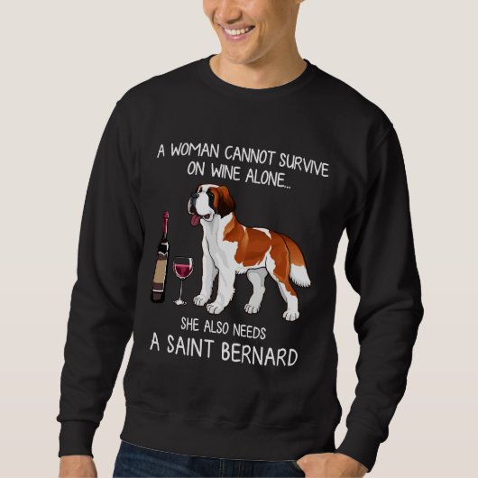 Sweatshirt Bernard Et Chien À Vin Rempli (Devant)